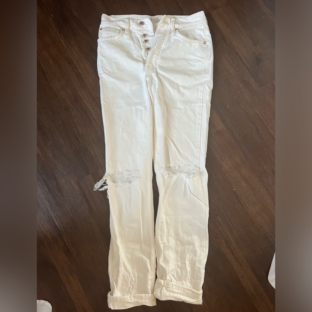 White Free People Boyfriend Jeans